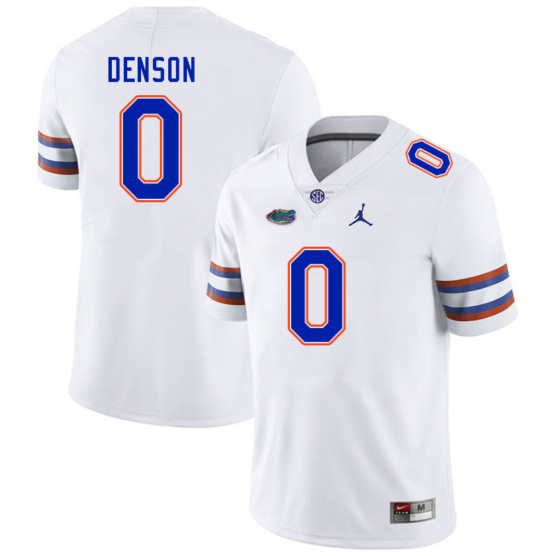 Men #0 Sharif Denson Florida Gators College Football Jerseys Stitched-White